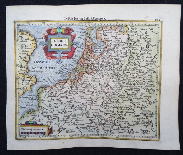 Europa - Holland / Belgien / Luxembourg / Frankrig / Tyskland; Hondius / Mercator - Inferior Germania - 1601-1620