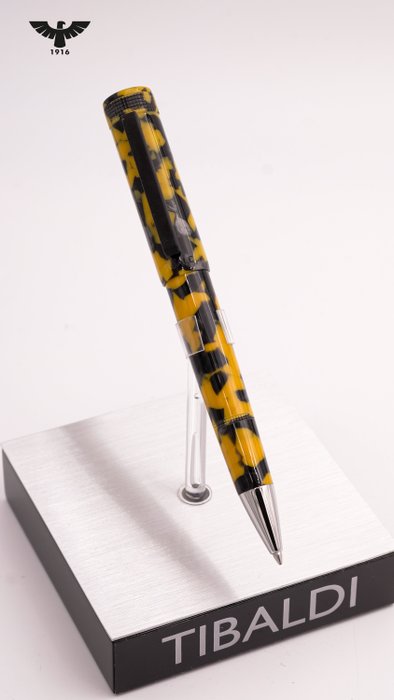 Tibaldi - Perfecta Vinyl Black  Yellow - Kuglepen