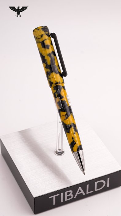 Tibaldi - Perfecta Vinyl Black  Yellow - Kuglepen