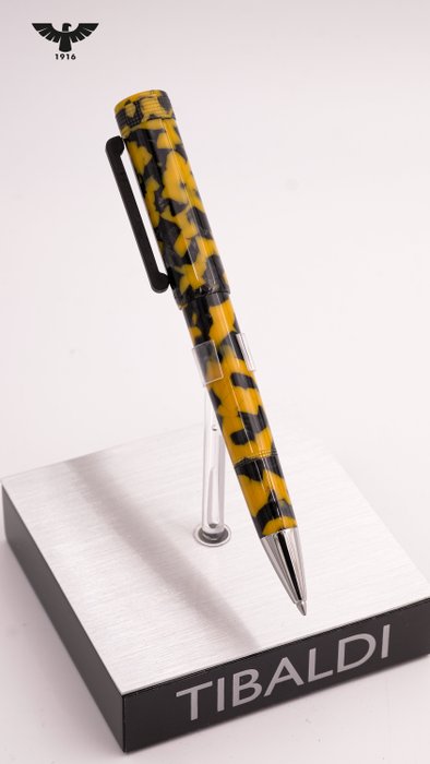 Tibaldi - Perfecta Vinyl Black  Yellow - Kuglepen