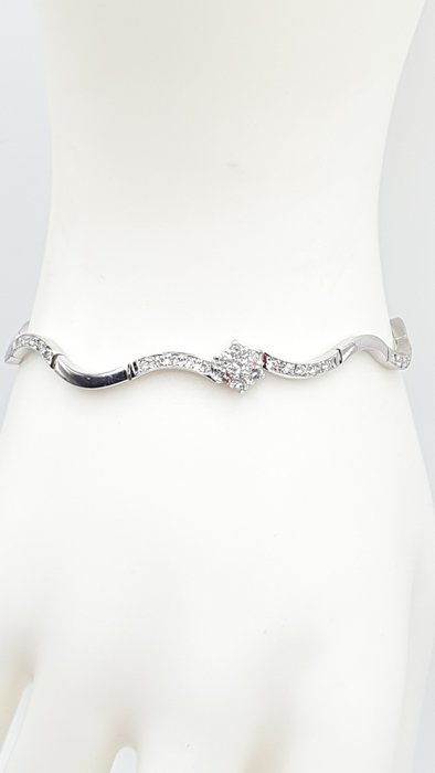 Armbånd - 18 kraat Hvidguld -  0.65ct. tw. Diamant (Natur)