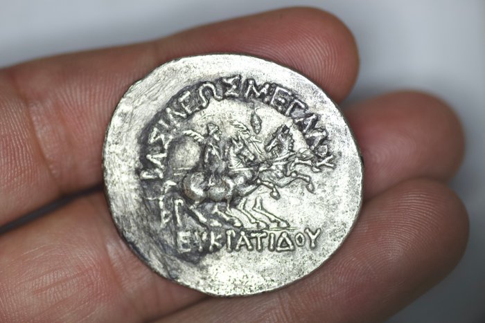 Baktriske Rige. Eukratides I Megas (c. 170-145 BC). Tetradrachm