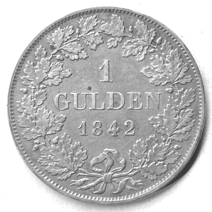 Tyskland Württemberg Wilhelm König von Württemberg 1 Gulden 1842  (Ingen mindstepris)