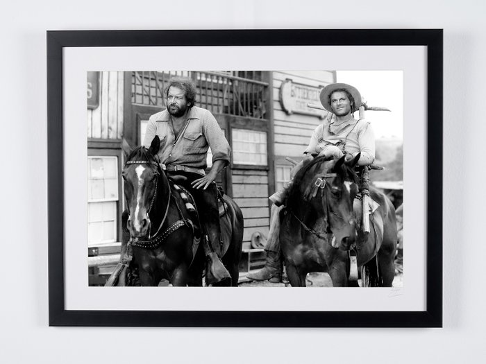 They Call Me Trinity 1970 - Bud Spencer  Terence Hill - Fine Art Photography - Luxury Wooden Framed 70X50 cm - Limited Edition Nr 01 of 30 - Serial ID 20202 - Original Certificate (COA) Hologram Logo Editor and QR Code - 100% New items