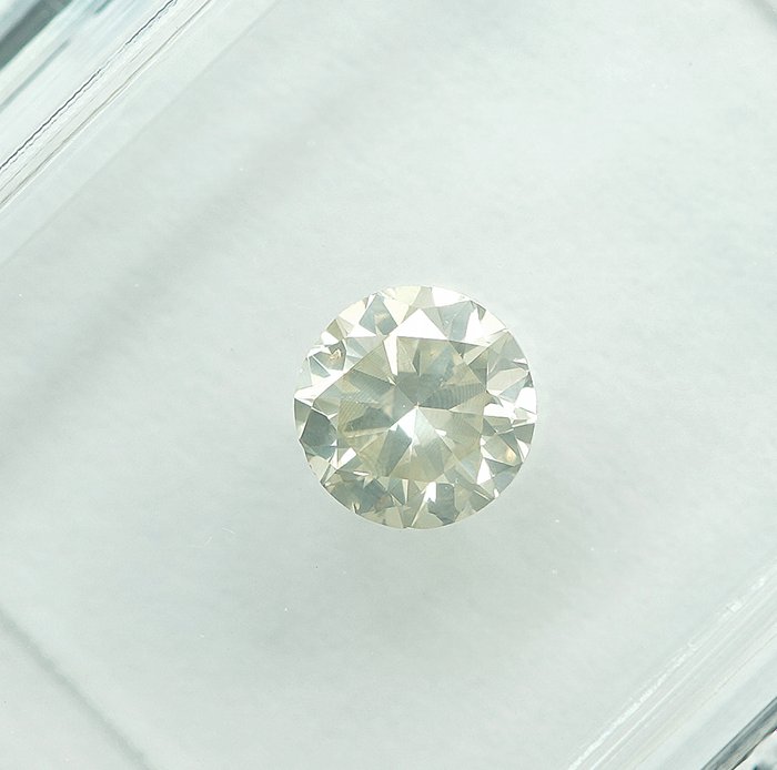 1 pcs Diamant  (Naturfarvet)  - 043 ct - Light Grålig Gul - SI2 - International Gemological Institute (IGI)