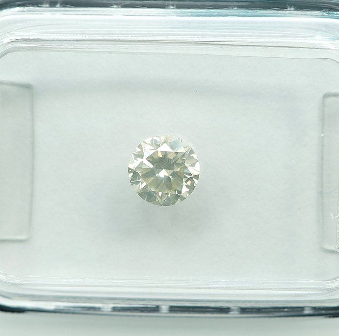 1 pcs Diamant  (Naturfarvet)  - 043 ct - Light Grålig Gul - SI2 - International Gemological Institute (IGI)