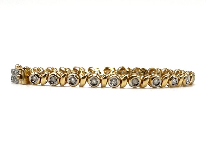 Armbånd - 18 kraat Gulguld, Hvidguld -  1.00ct. tw. Diamant (Natur)