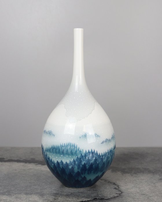 Vase - Porcelæn - Japan - Snelandskab af Arita