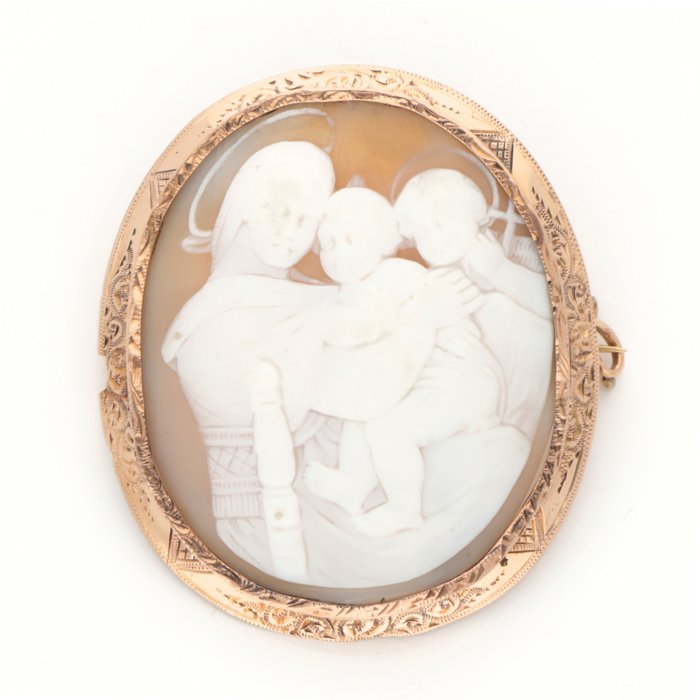 Ingen mindstepris - Broche - 14 karat Rosaguld - Cameo