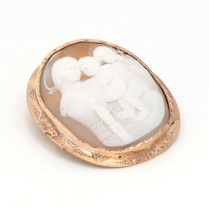 Ingen mindstepris - Broche - 14 karat Rosaguld - Cameo