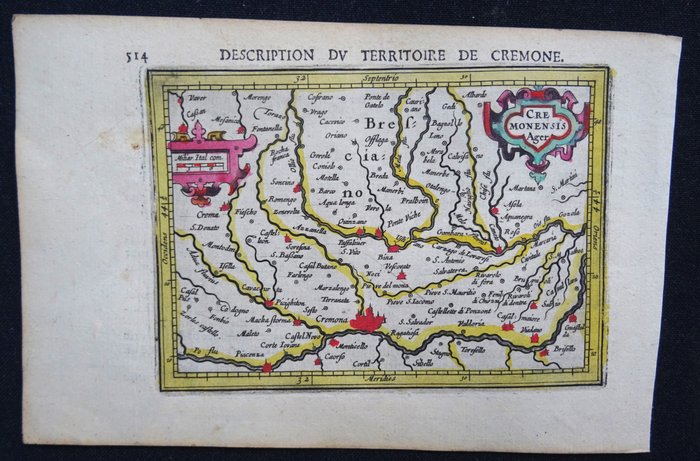 Europa - Italien / Cremona; B. Langenes / P. Bertius / J. Hondius - Cremonensis Ager - 1601-1620