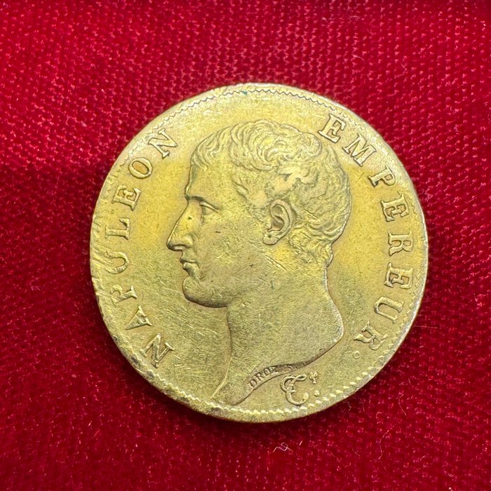 12,90 grams - Guld 900 - 40 Francs Napoleon I - Bar slog til