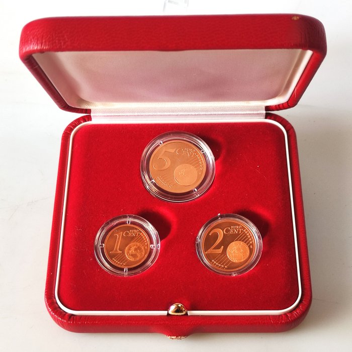 Monaco. 1 Cent / 2 Cents / 5 Cents 2005 (3 moedas) Proof  (Ingen mindstepris)