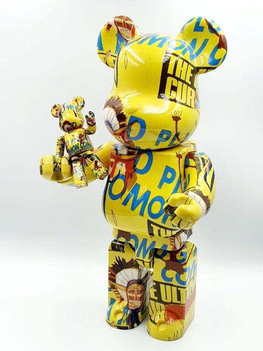 Medicom  x Andy Warhol  Jean Michel Basquiat (after) - Be@rbrick Plug Pulled on Coma Mom 400% 100% Bearbrick  2022