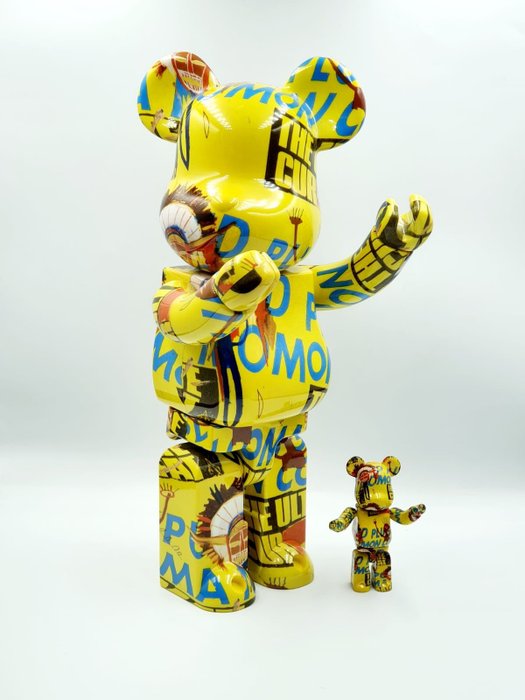 Medicom  x Andy Warhol  Jean Michel Basquiat (after) - Be@rbrick Plug Pulled on Coma Mom 400% 100% Bearbrick  2022