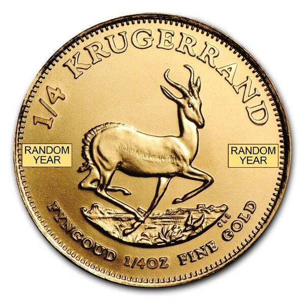 Sydafrika. 1/4 oz Gold Krugerrand Coin BU (Random Years)