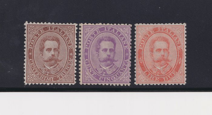 Italien Kongerige 1879 - MNH - optimalt centreret og perfekt - Sassone 41-43