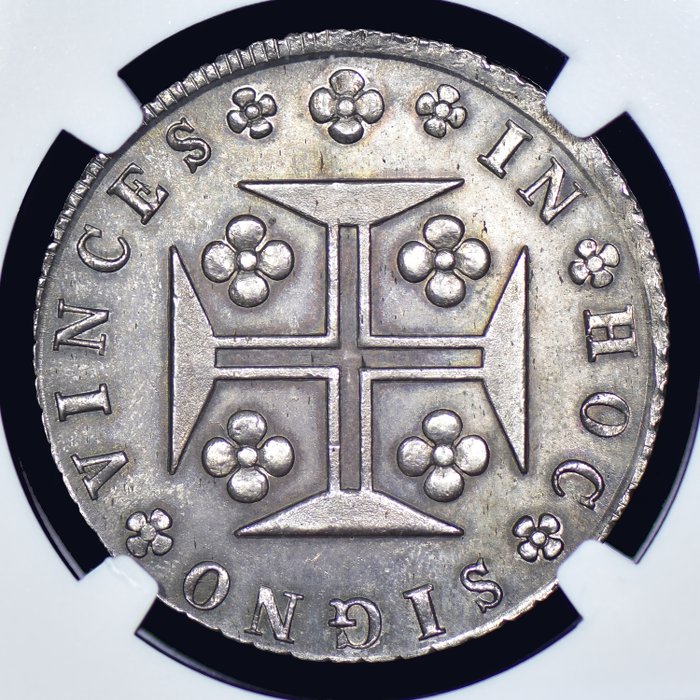 Portugal. D. Miguel I (1828-1834). Cruzado Novo (480 Reis) 1830 - Coroa Larga - NGC - MS 62 - Raro