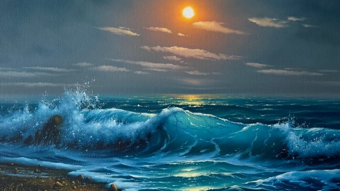 Stoev Serhii (1971) - Wave under the moonlight