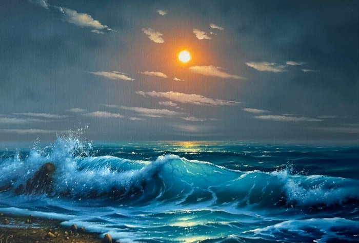 Stoev Serhii (1971) - Wave under the moonlight