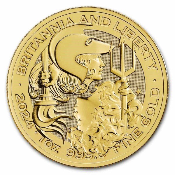 Storbritannien 2024 1 oz £100 GBP Gold Britannia  Liberty Coin BU