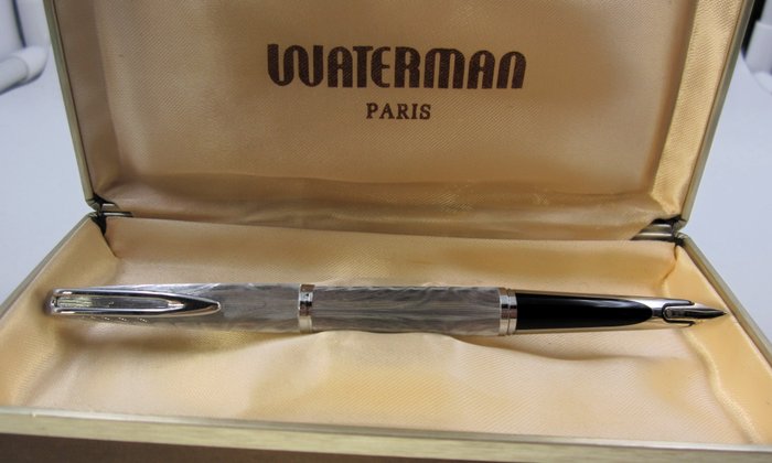 Rara e Pregiata Waterman C/F "Effetto Moirè" -  Pennino oro 750 Vintage anni '50 - Fyldepen