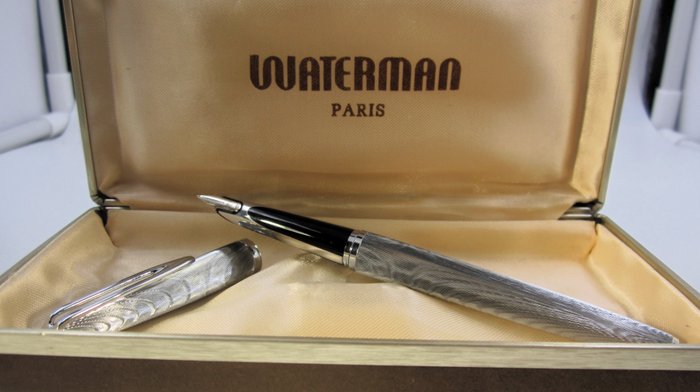 Rara e Pregiata Waterman C/F "Effetto Moirè" -  Pennino oro 750, Vintage anni '50 - Fyldepen