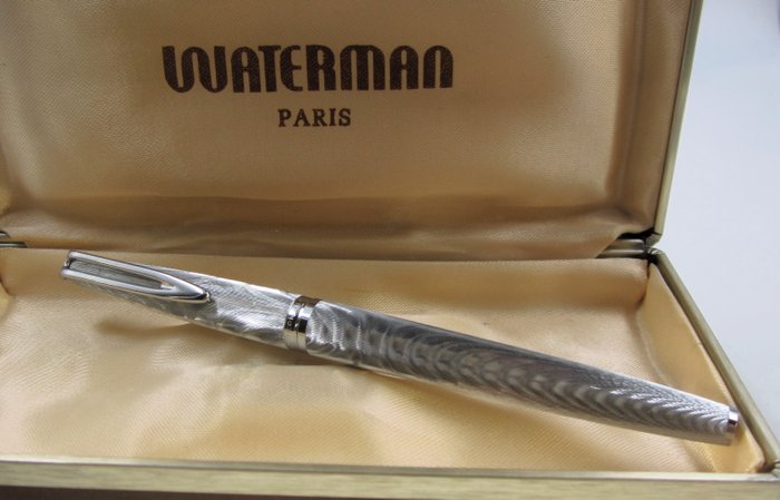 Rara e Pregiata Waterman C/F "Effetto Moirè" -  Pennino oro 750, Vintage anni '50 - Fyldepen