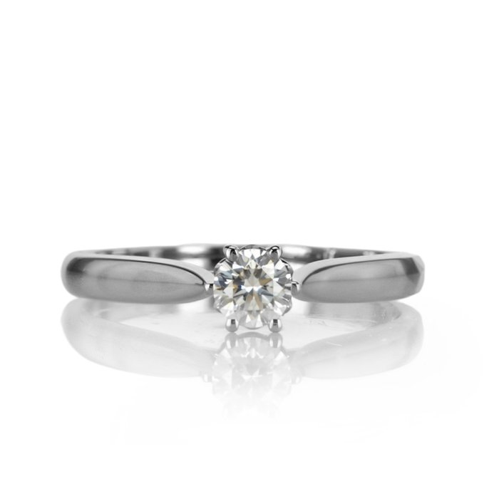 Forlovelsesring - 14 karat Hvidguld -  0.25ct. tw. Diamant (Natur)