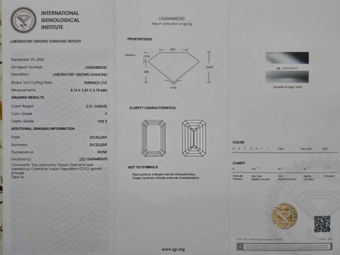 Ingen mindstepris - Ring - 14 karat Gulguld -  2.30ct. tw. Diamant (Laboratoriedyrket) - Diamant - Forlovelsesring