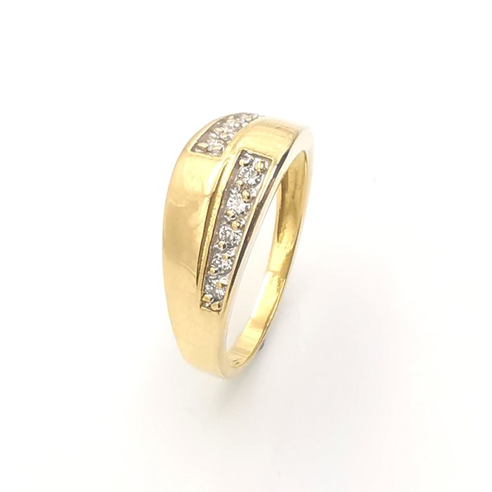 Ring - 18 kraat Gulguld -  0.30ct. tw. Diamant (Natur)