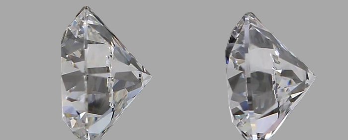 Ingen mindstepris - 2 pcs Diamant  (Natur)  - 0.65 ct - Rund - D (farveløs) - SI1 - Gemological Institute of America (GIA) - *Matchende par* *VG EX*