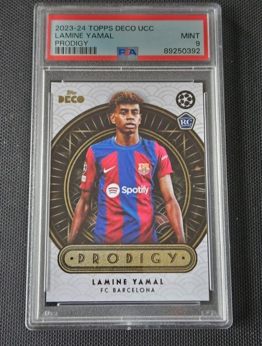 2023/24 Topps Deco UCC Lamine Yamal Prodigy Rookie PSA 9 - 1 Graded card