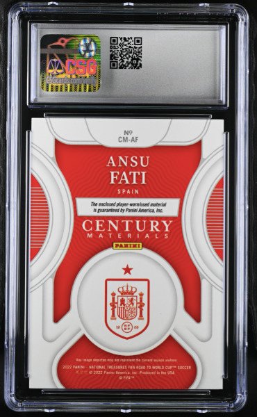 2022 Panini National Treasures Ansu Fati - Player Worn Jersey /99 CSG 9 - 1 Graded card