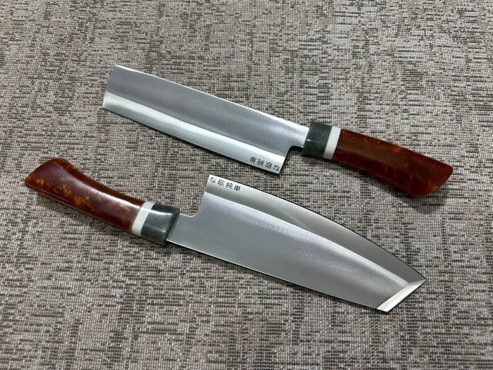 Køkkenkniv - Chef's knife -  Japanske D2 Steel Bunka  Nakiri kokkeknive - D2 Steel  Designing Mix Udsøgt farvet harpikshåndtag - Japan