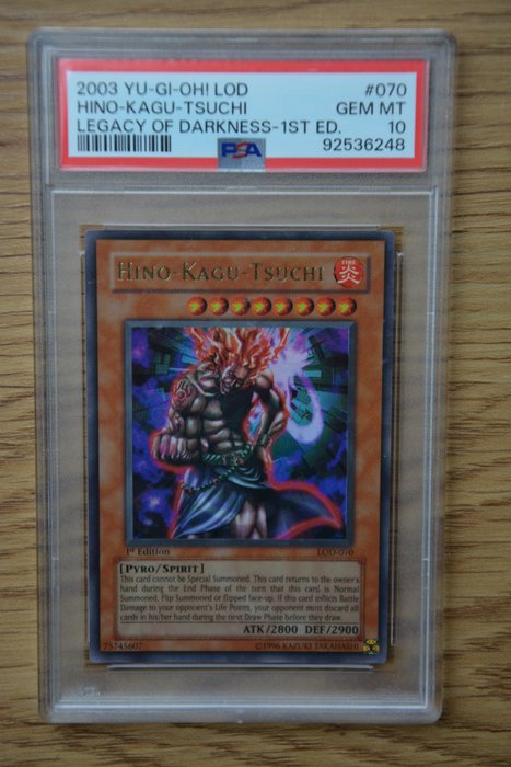 Konami - 1 Graded card - Legacy of Darkness - Yu-Gi-Oh! Hino-Kagu-Tsuchi #070 LOD 1st Edition 2003 PSA 10 - PSA 10