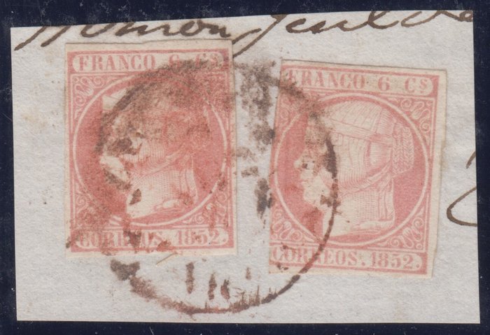 Spanien 1852 - Isabel II. 6 liter, pink. - Edifil 12