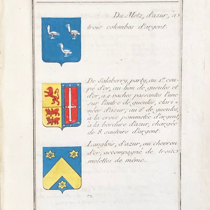 Mademoiselle Denys - Armorial de la chambre des comptes depuis l'année 1506 - 1769