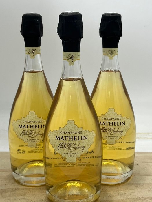 2016 Mathelin Brut Nature "Perle de Chardonnay" - Champagne Blanc de Blancs - 3 Flasker (075 L)