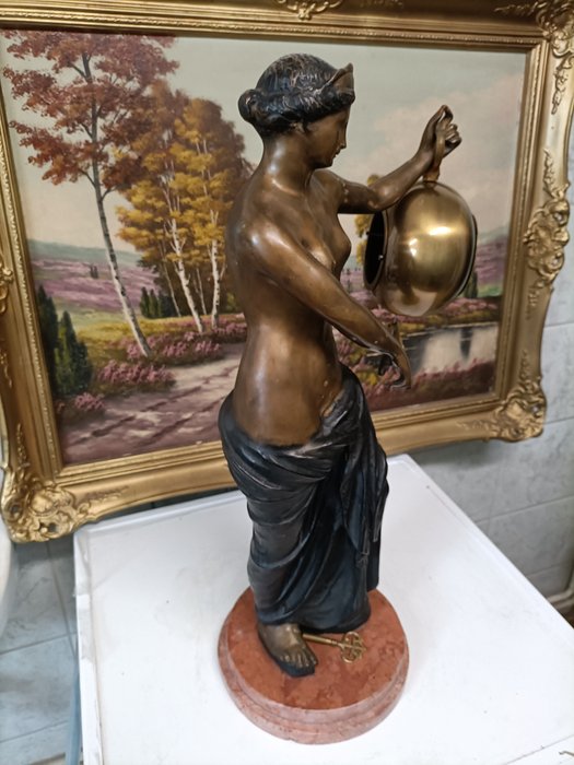 Figurmantal-ur -  Antik-inspireret Bronze - 1850-1900