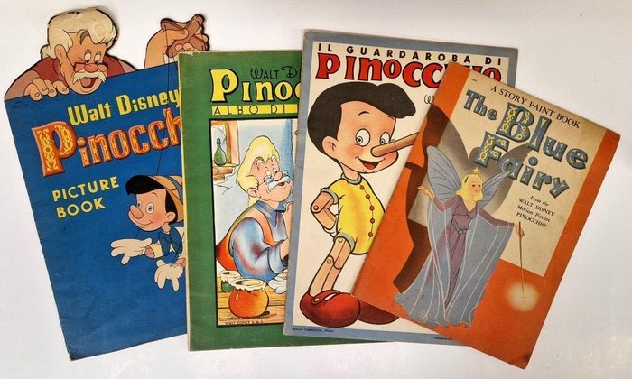 AAVV - Pinocchio 4 Albi da colorare guardaroba e Story paint bool - 1940