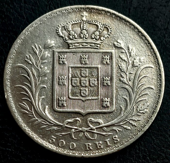 Portugal. D. Luis I  (1861-1889). 500 Reis 1871  (Ingen mindstepris)