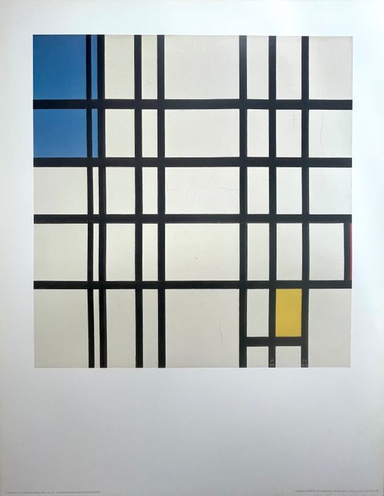 Piet Mondrian (after) - Rhythmus Aus Schwarzen Linen - Offset Lithography - Achenbach licensed print