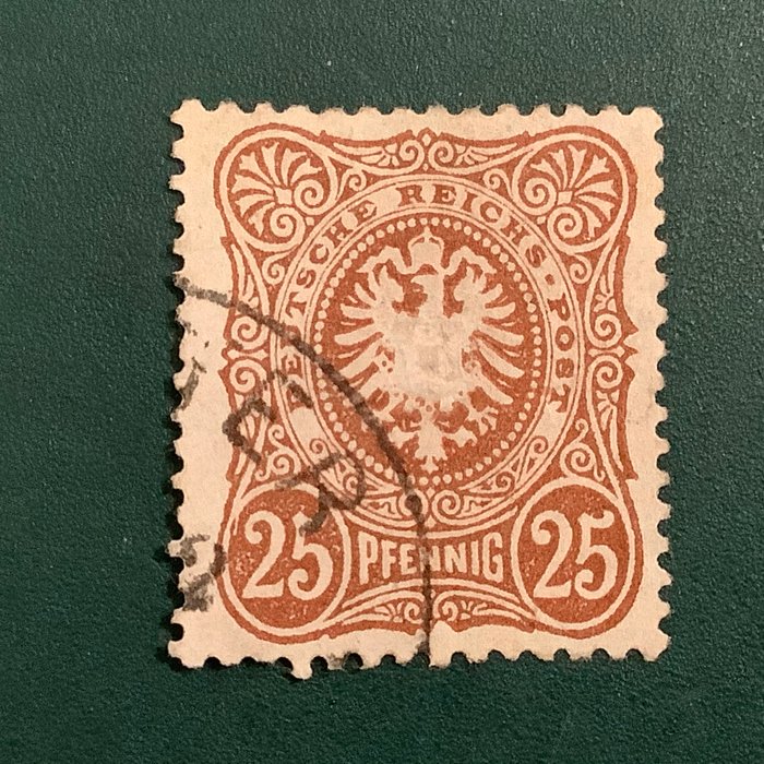 Tyske Kejserrige 1880 - 25 Pfenning Eagle med pladefejl - godkendt af Jaschke Lantelme BPP - Michel 43 III