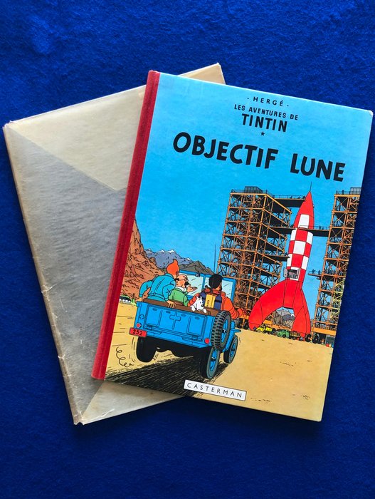 Tintin T16 - Objectif Lune (B8) - C - 1 Album - Første franske udgave - 1953