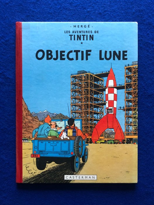 Tintin T16 - Objectif Lune (B8) - C - 1 Album - Første franske udgave - 1953