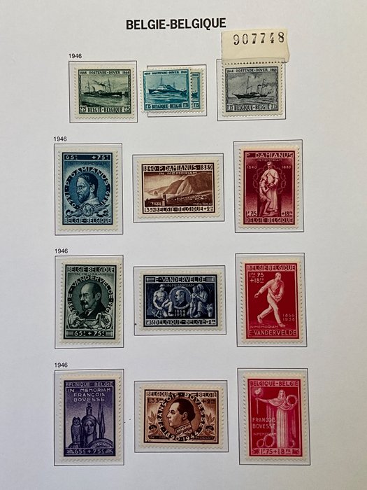 Belgien 1946/1949 - Samling af frimærker fra årene - OBP 676+ EUR - Incl. BL26