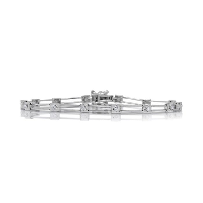 Armbånd - 18 kraat Hvidguld -  038ct tw Diamant (Natur)