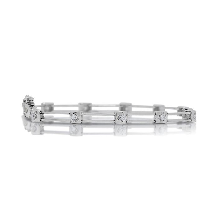 Armbånd - 18 kraat Hvidguld -  038ct tw Diamant (Natur)