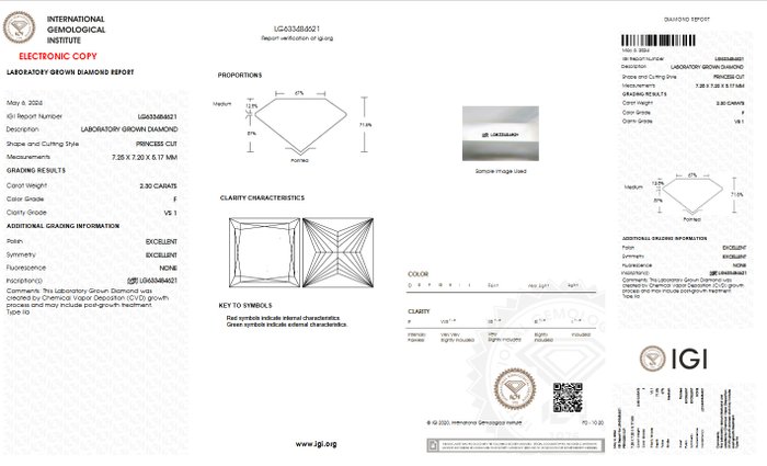 Ingen mindstepris - Ring - 14 karat Gulguld -  2.30ct. tw. Diamant (Laboratoriedyrket) - F VS1 IGI Certificeret